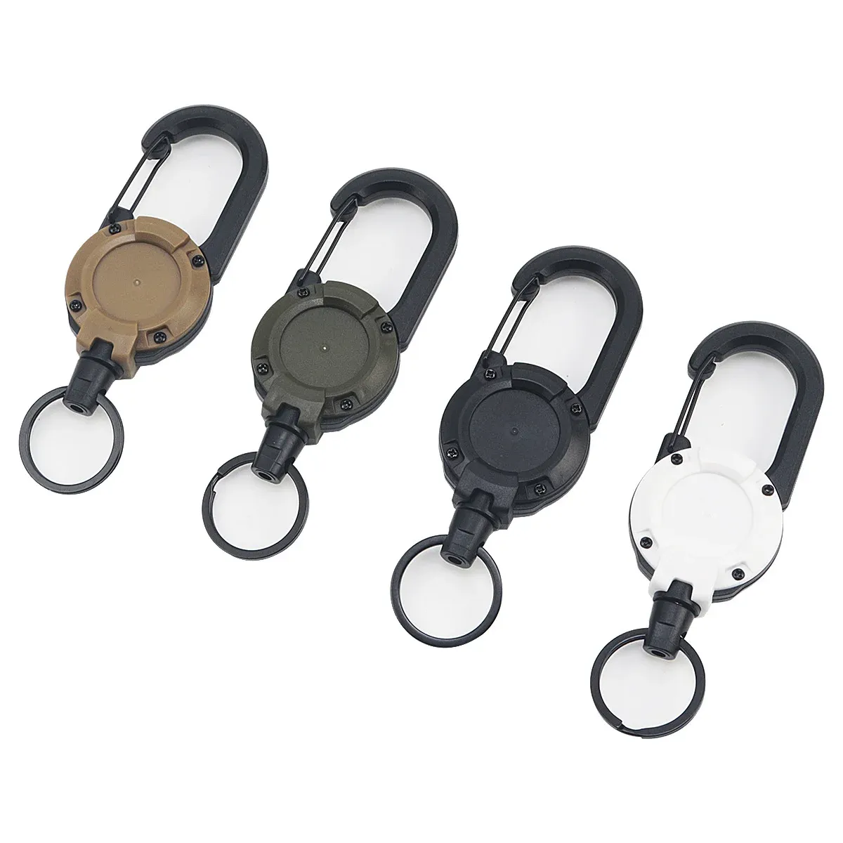 Porte-badge rétractable robuste avec mousqueton et porte-clés extensible pour homme, accessoire de sac de plein air 2