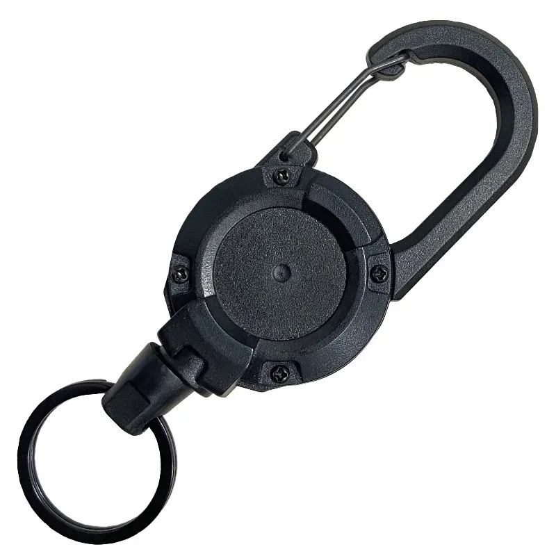 Porte-badge rétractable robuste avec mousqueton et porte-clés extensible pour homme, accessoire de sac de plein air 7