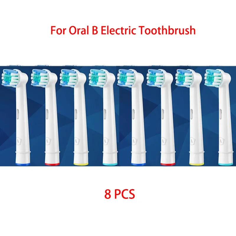 Lot de 4, 8 ou 16 têtes de remplacement pour brosse à dents électrique, poils souples DuPont, compatibles Oral-B SB-17A 8