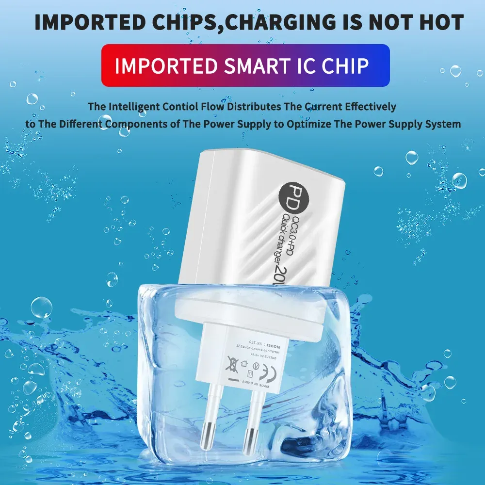 Chargeur USB 20W en situation d'utilisation