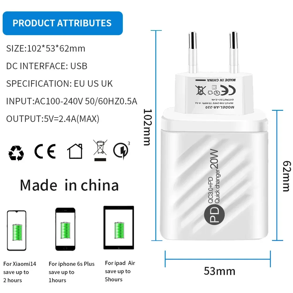 Chargeur USB 20W, lifestyle