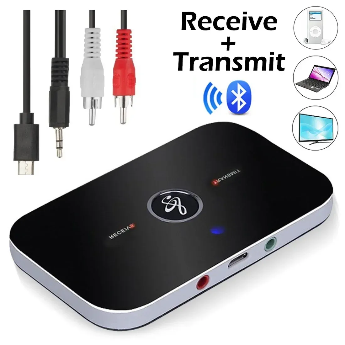 Émetteur et récepteur Audio Bluetooth 5.0, RCA, prise AUX 3,5 mm, dongle USB, adaptateur audio stéréo sans fil, pour kit mains libres de voiture, PC, TV, casque
