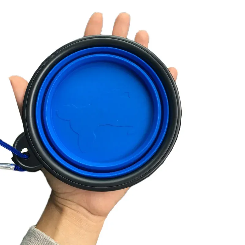 Distributeur de nourriture portable en silicone pour animaux de compagnie, bols pliables de voyage pour chiens et chats