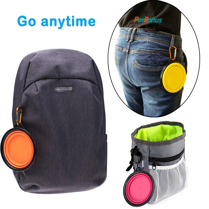 Distributeur de nourriture portable en silicone pour animaux de compagnie, bols pliables de voyage pour chiens et chats 6