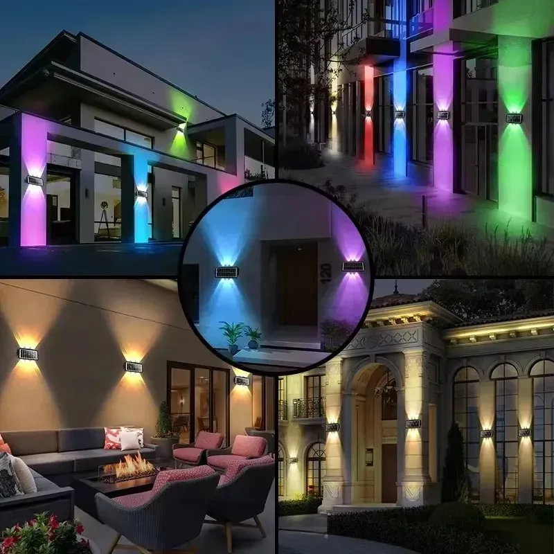 Applique Murale Solaire LED Imperméable Haut et Bas, Éclairage Extérieur pour Cour et Jardin 5