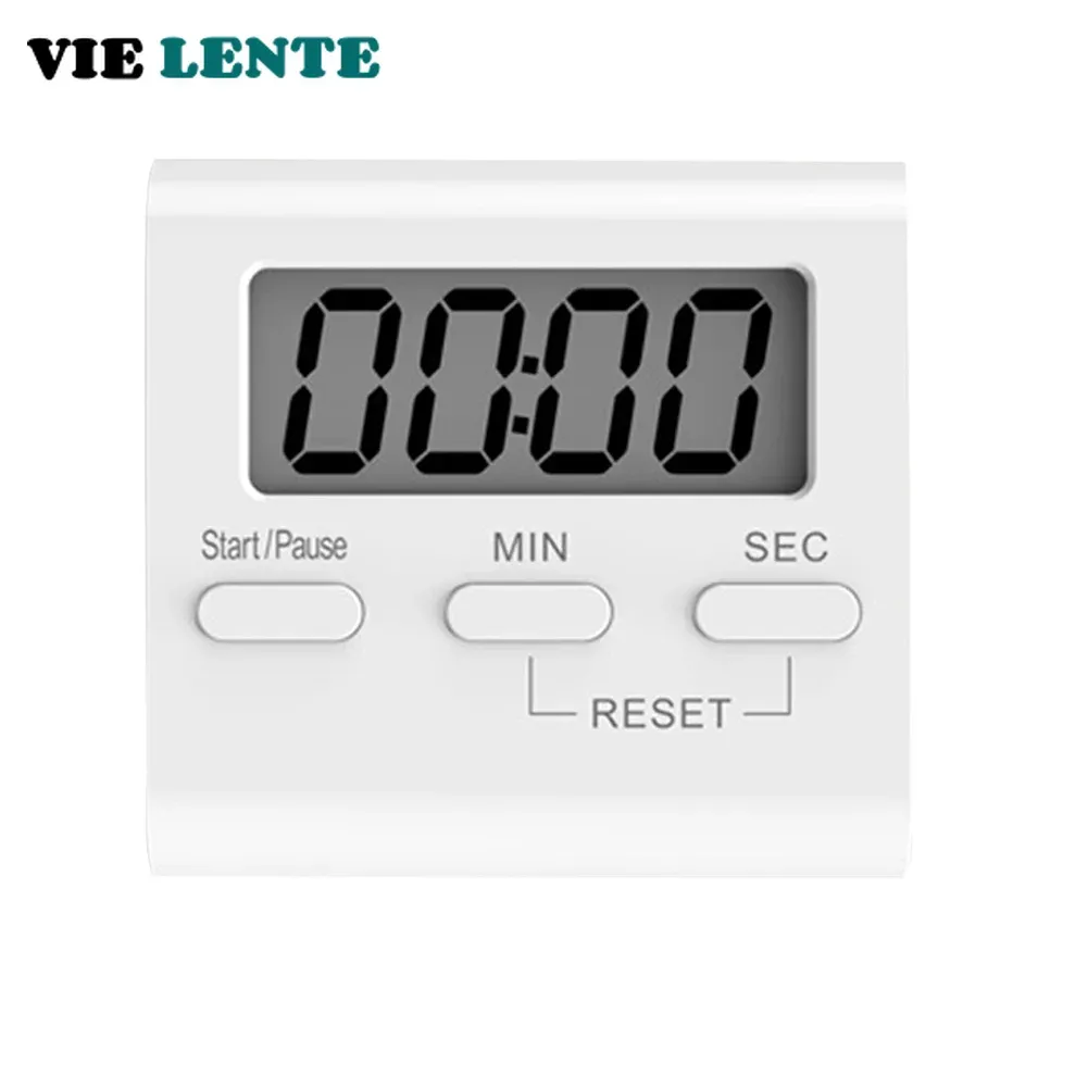 Minuterie de cuisine numérique à écran LCD, compte à rebours manuel, magnétique 6