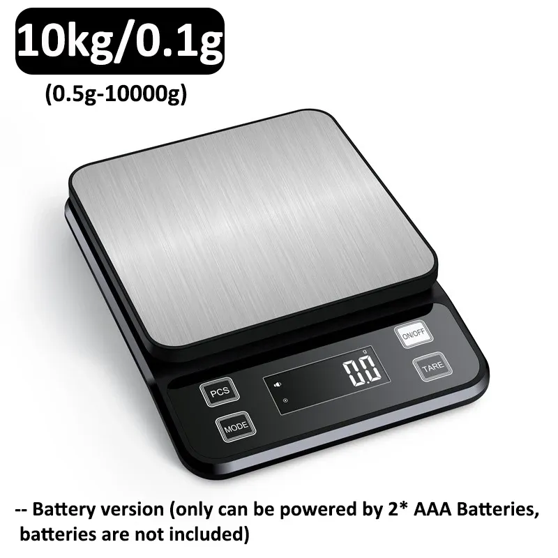 Balance de cuisine électronique 3/5/10 kg, précision 0,1 g, écran LCD, étanche, acier inoxydable 7