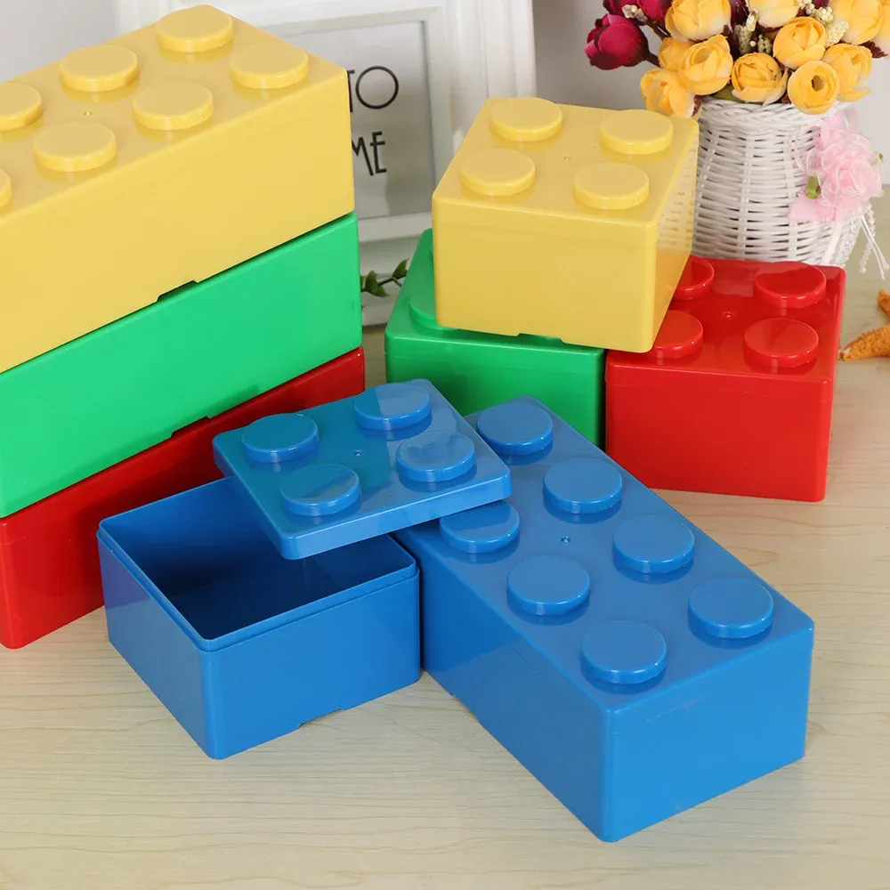 Organiseur de bureau créatif en forme de brique de construction
