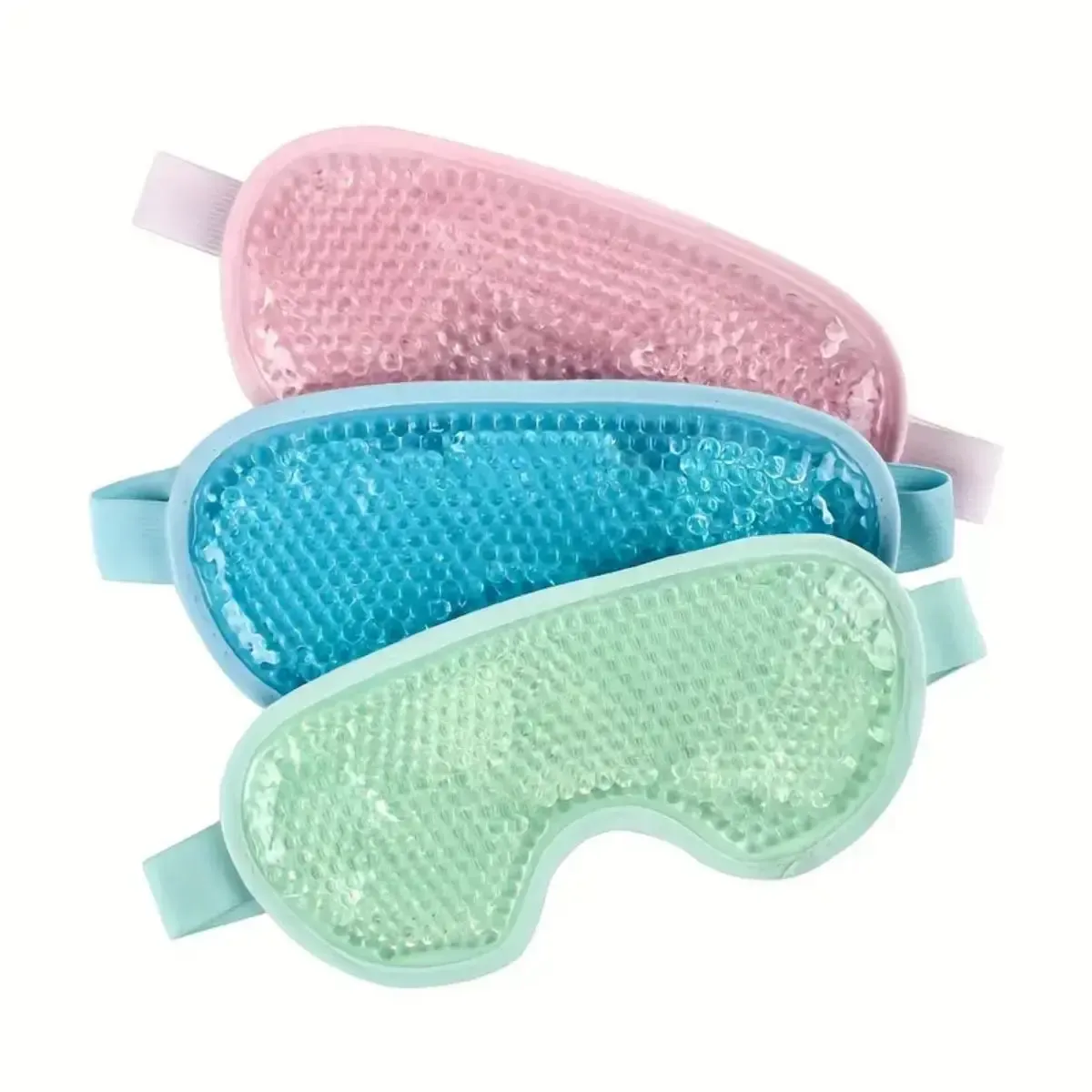 Masque yeux en gel chaud et froid en peluche, à poche de glace apaisante 2