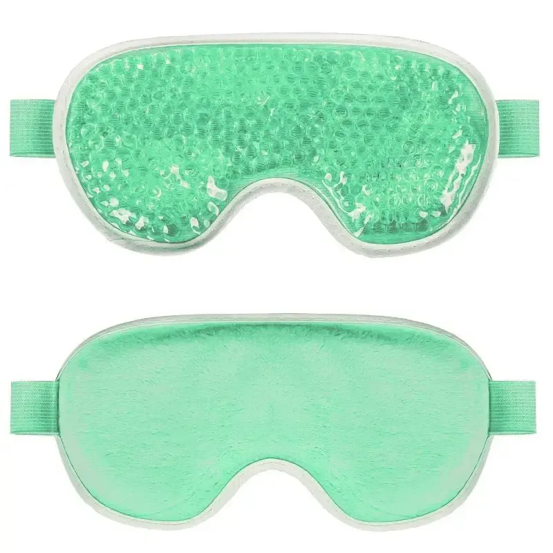 Masque yeux en gel chaud et froid en peluche, à poche de glace apaisante 9