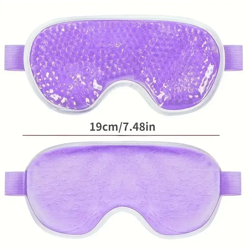 Masque yeux en gel chaud et froid en peluche, à poche de glace apaisante 8