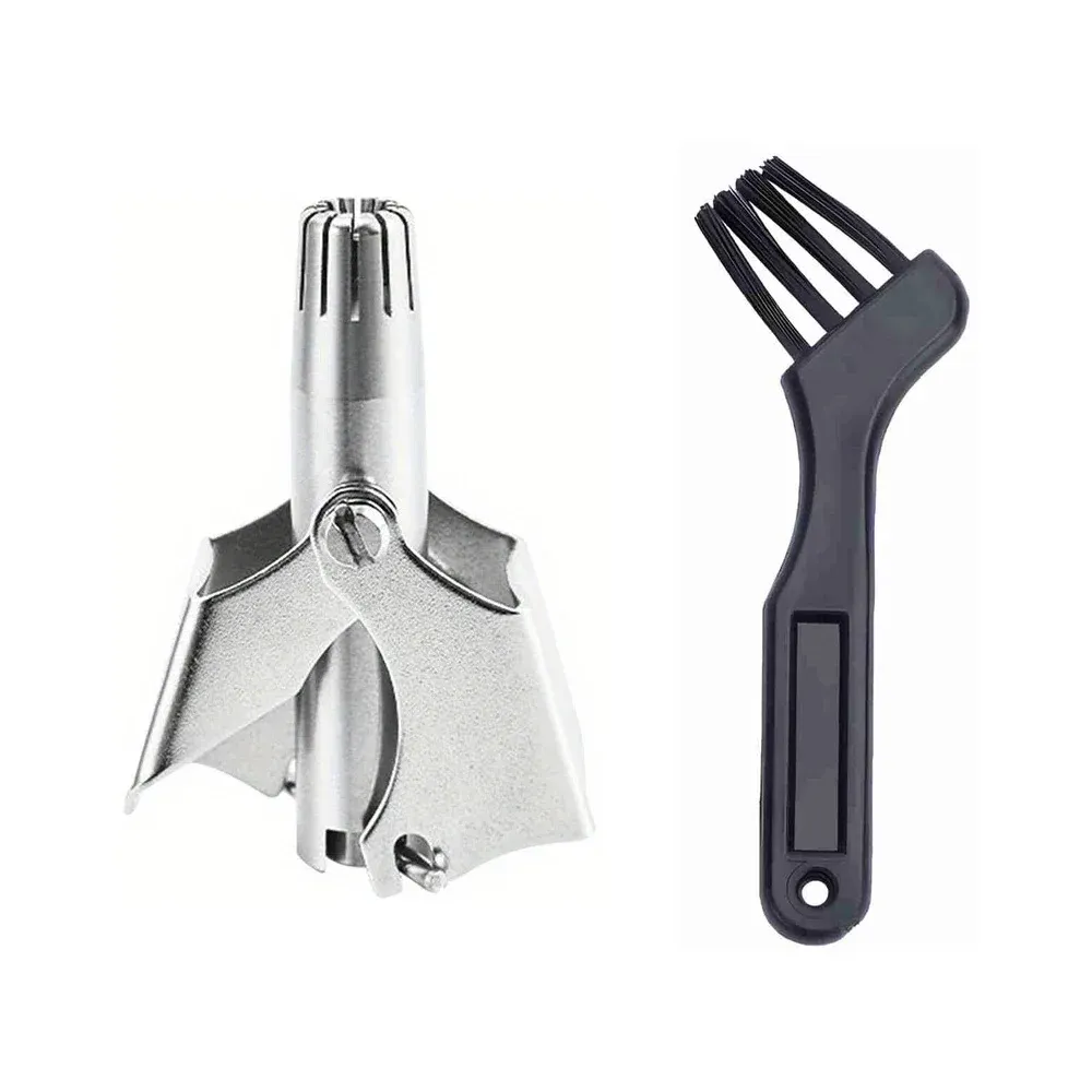 Tondeuse à poils de nez pour hommes et femmes, rasoir manuel mécanique en acier inoxydable, outil d'épilation lavable avec brosse 8