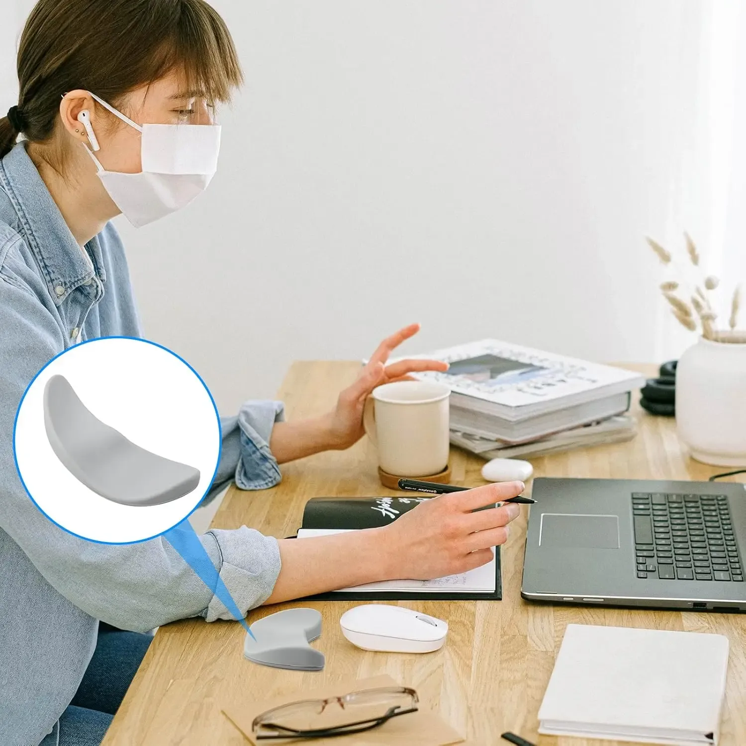 Repose-poignet coulissant ergonomique pour souris, repose-paume pour soulager la fatigue de la main droite, idéal pour le travail et le jeu au bureau 5