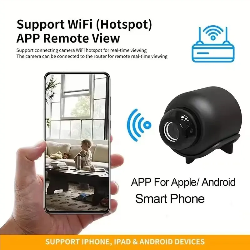 Mini caméra X5 Full HD 1080p sans fil avec Wi-Fi, vision nocturne et détection de mouvement 3