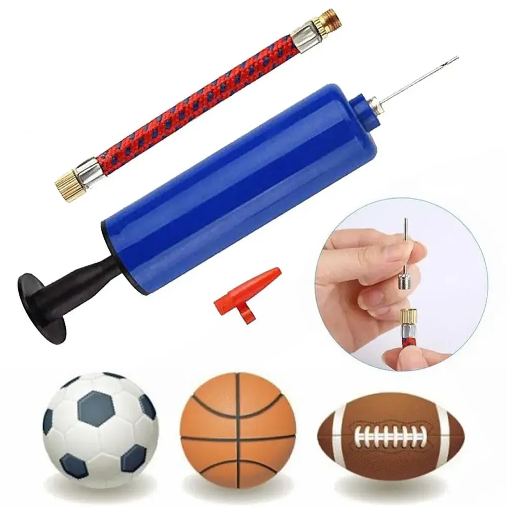 Pompe à air portable pour ballons, kit de gonflage avec aiguille pour ballons de football, de basket-ball, de volley-ball et vélos 4