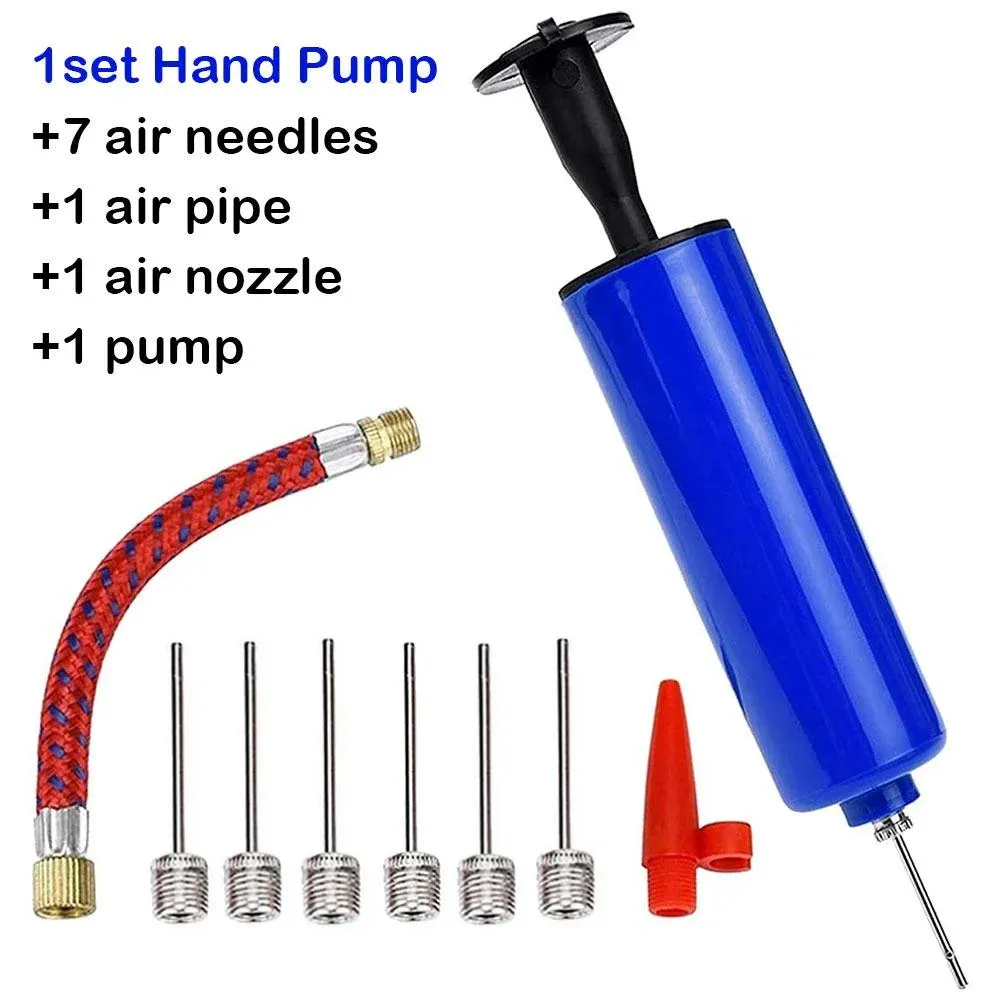 Pompe à air portable pour ballons, kit de gonflage avec aiguille pour ballons de football, de basket-ball, de volley-ball et vélos 8