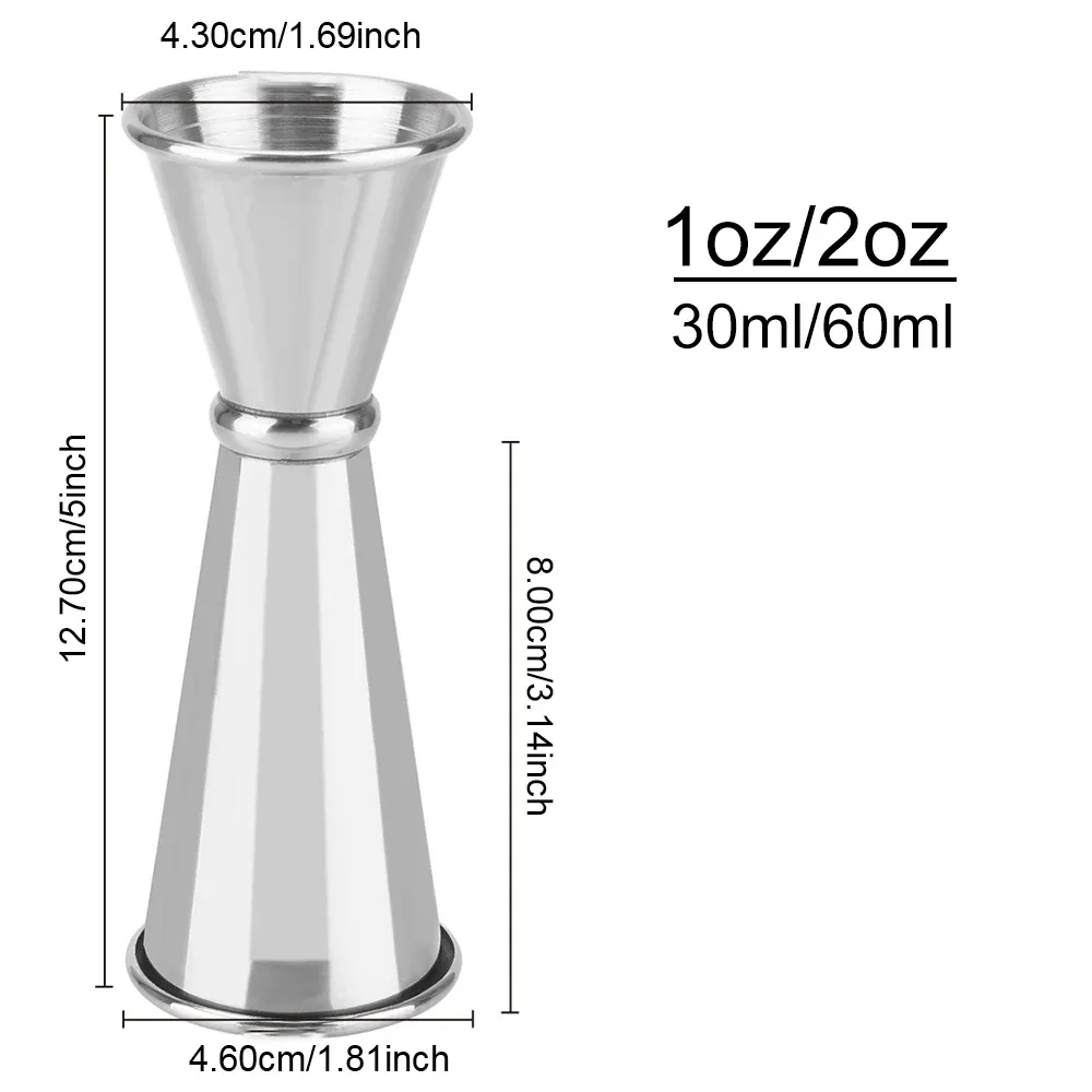 Jigger double 1 oz / 2 oz en acier inoxydable, design japonais, accessoire de bar à cocktail 6