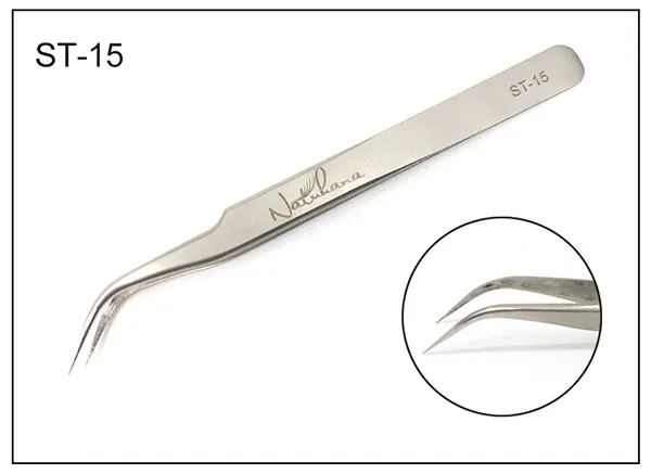NATUHANA - Pince à épiler antistatique de précision courbée pour extensions de cils 10