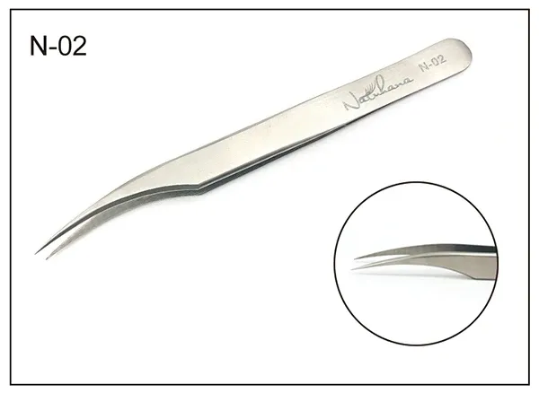 NATUHANA - Pince à épiler antistatique de précision courbée pour extensions de cils 11