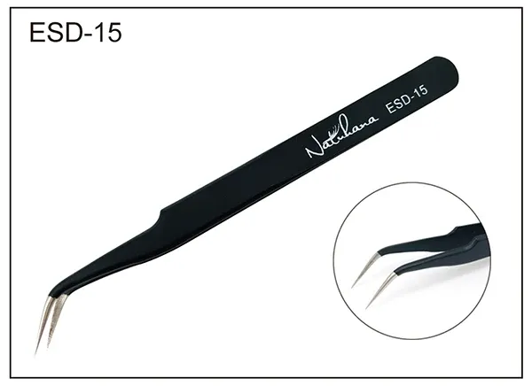 NATUHANA - Pince à épiler antistatique de précision courbée pour extensions de cils 13