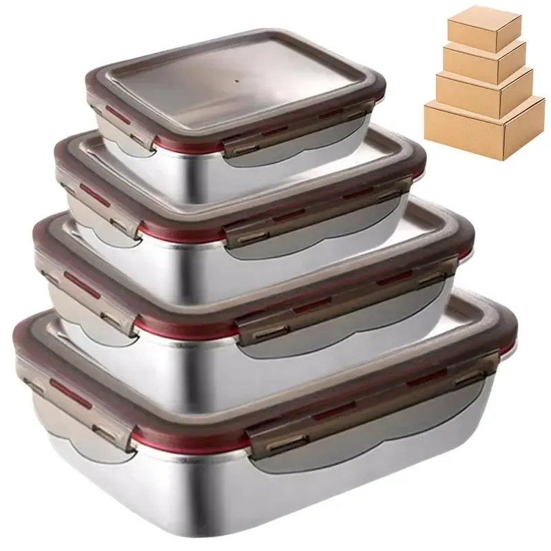 Boîte Bento à déjeuner en acier inoxydable 304 de qualité alimentaire, étanche et hermétique - Image 1