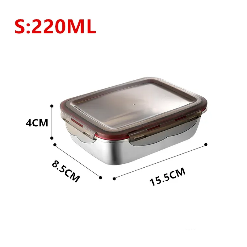 Boîte Bento en acier inoxydable 304 vue latérale