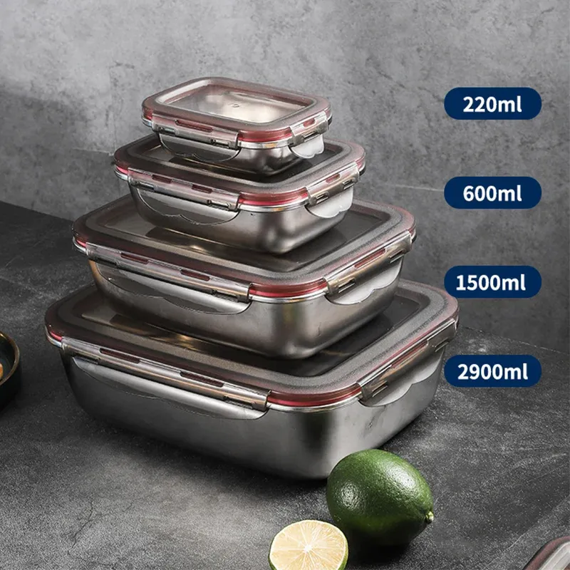 Boîte Bento en acier inoxydable 304 compartiments