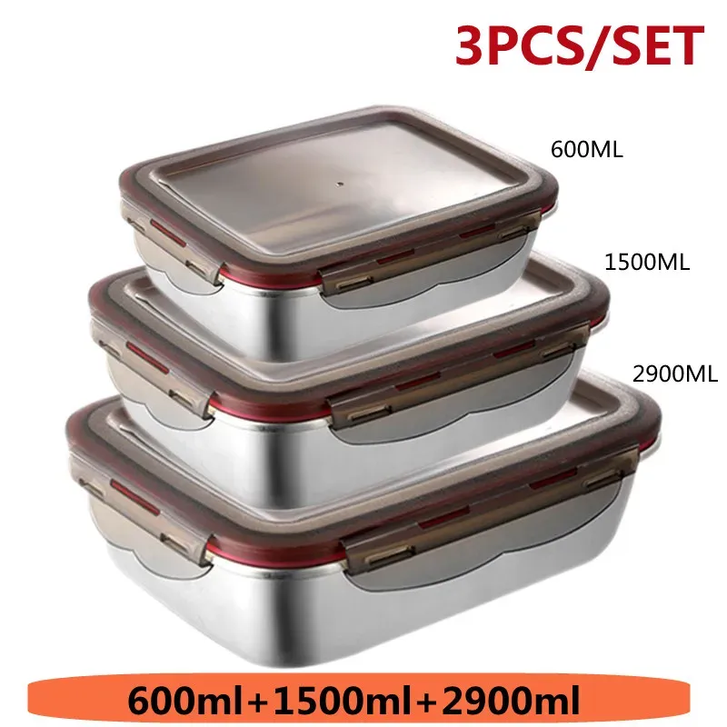Boîte Bento à déjeuner en acier inoxydable 304 de qualité alimentaire, étanche et hermétique 13