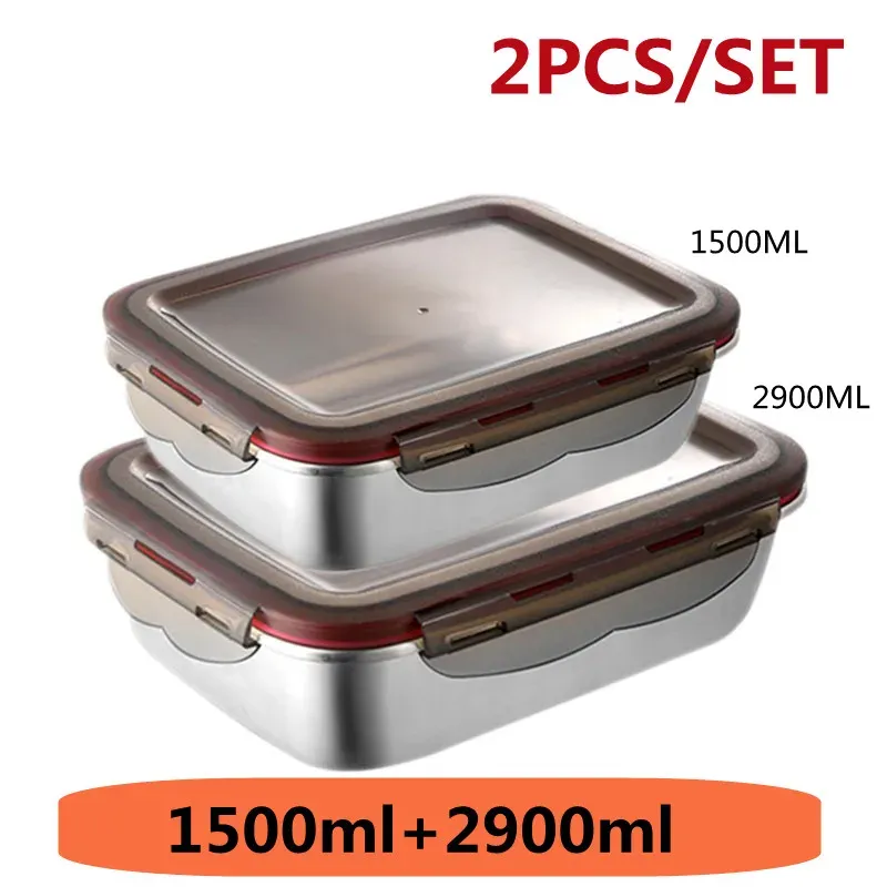 Boîte Bento à déjeuner en acier inoxydable 304 de qualité alimentaire, étanche et hermétique 11