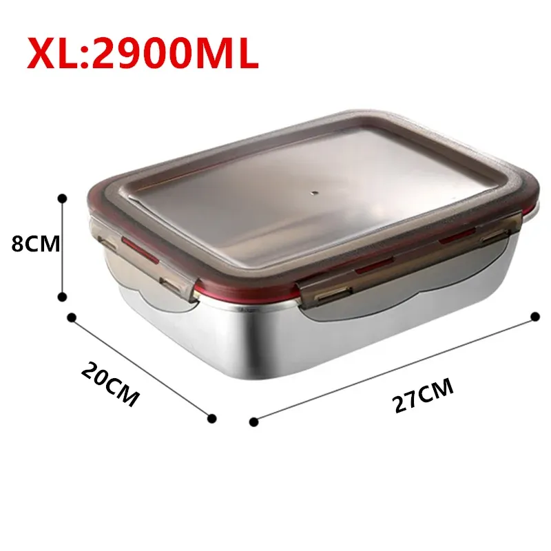 Boîte Bento à déjeuner en acier inoxydable 304 de qualité alimentaire, étanche et hermétique 9