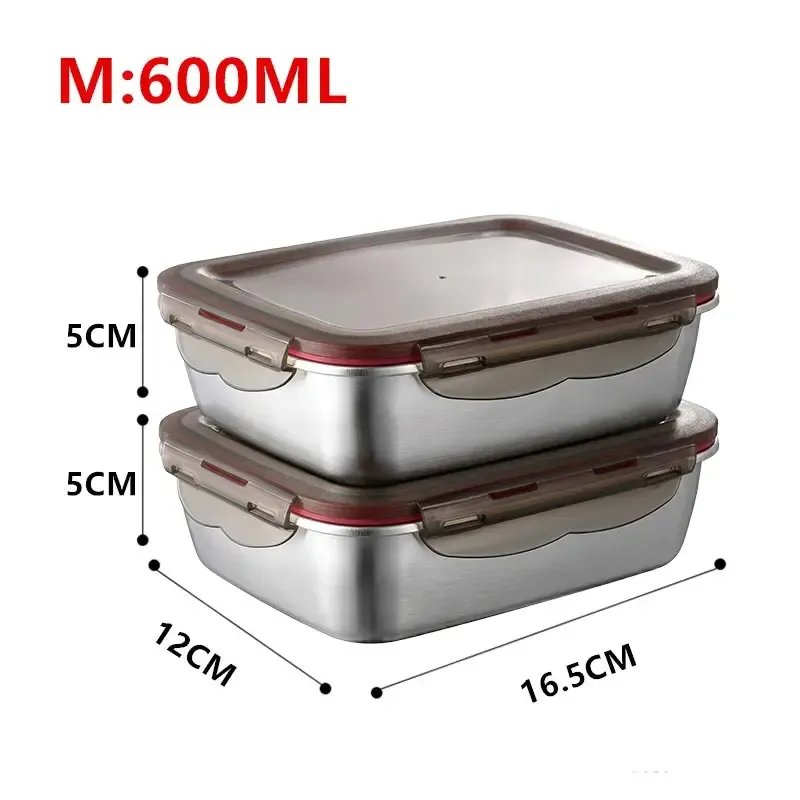 Boîte Bento à déjeuner en acier inoxydable 304 de qualité alimentaire, étanche et hermétique 12