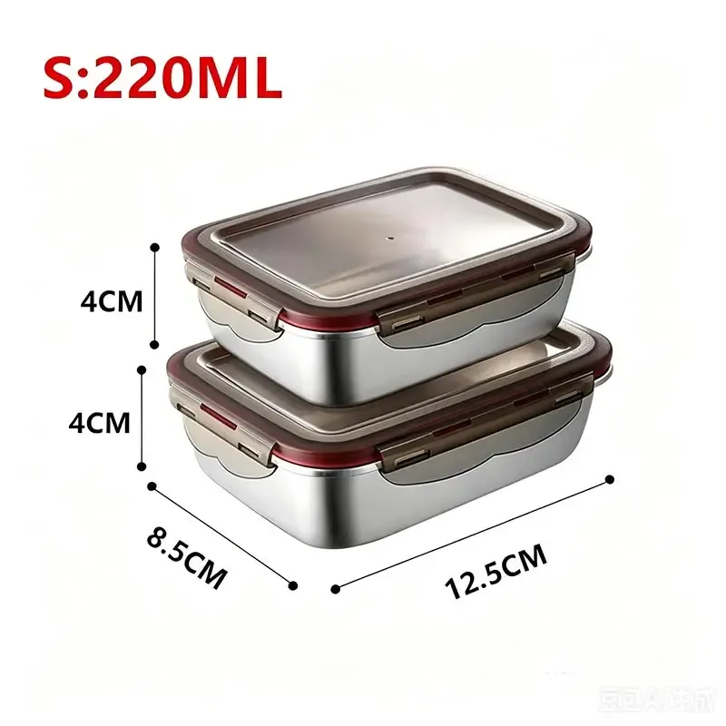 Boîte Bento à déjeuner en acier inoxydable 304 de qualité alimentaire, étanche et hermétique 7