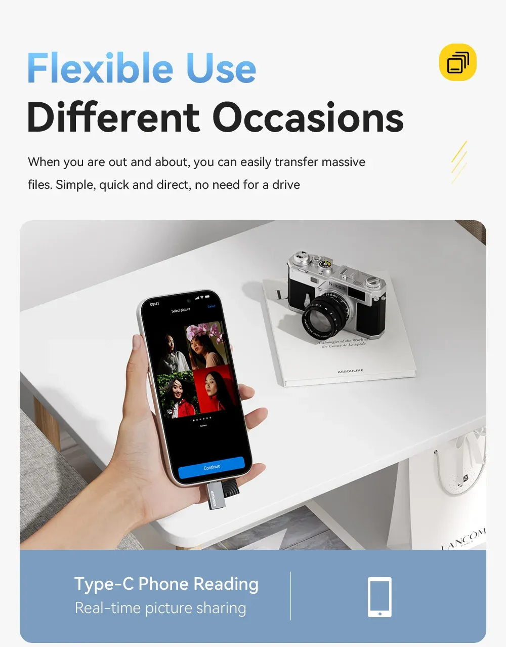Lecteur de cartes Essager 2 en 1 connectique