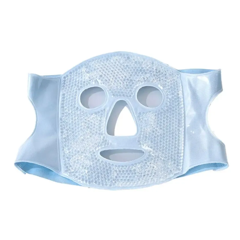 Masque rafraîchissant en gel pour le visage et les yeux avec pack de glace, compatible chaud/froid, masque de sommeil spa en peluche pour raffermir la peau et réduire les poches 9