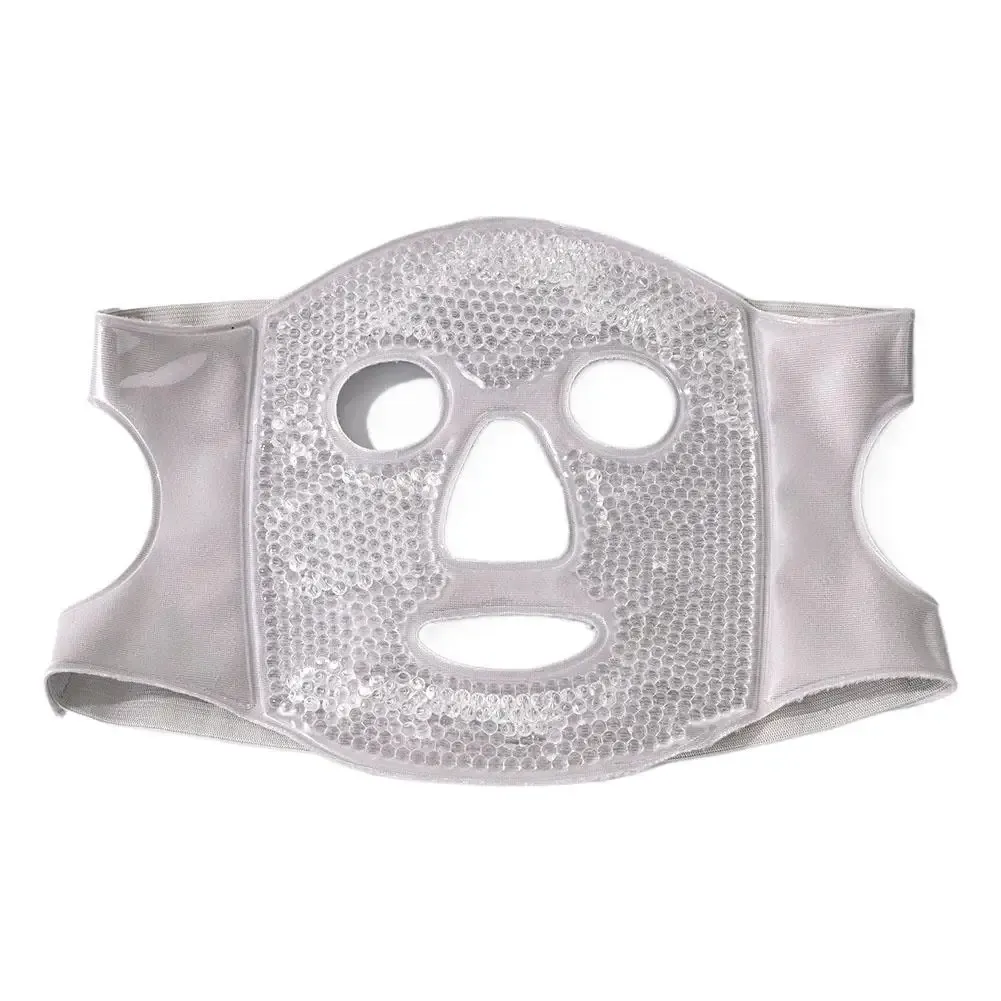 Masque rafraîchissant en gel pour le visage et les yeux avec pack de glace, compatible chaud/froid, masque de sommeil spa en peluche pour raffermir la peau et réduire les poches 10