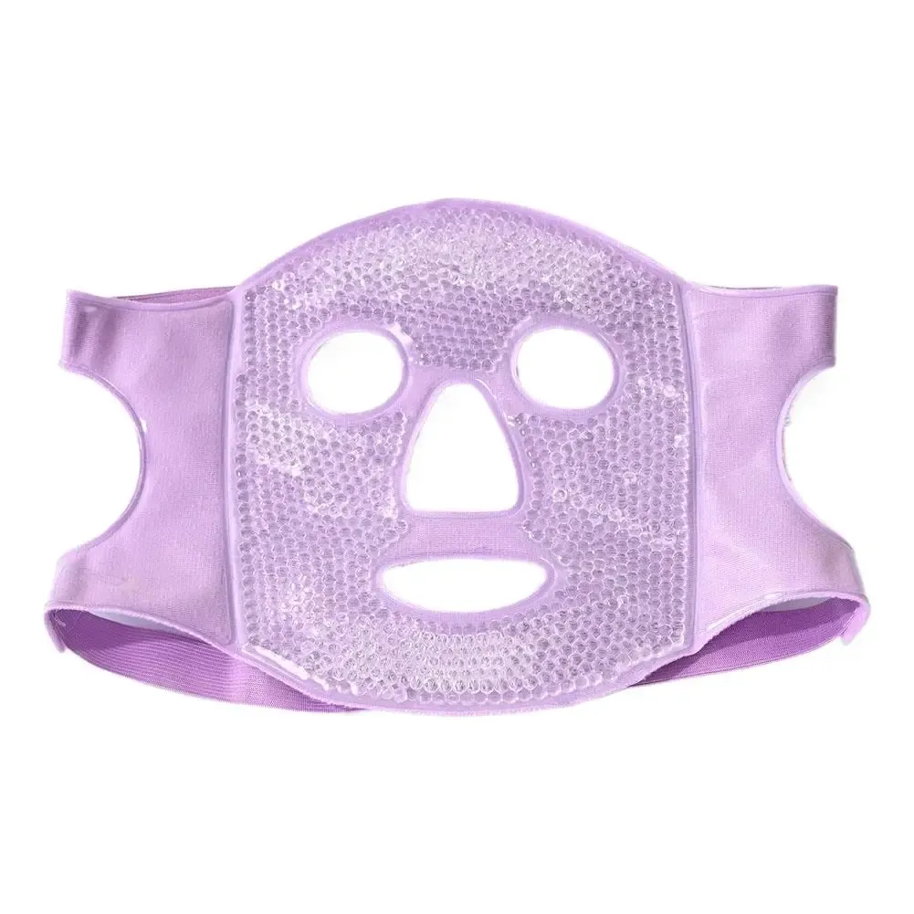 Masque rafraîchissant en gel pour le visage et les yeux avec pack de glace, compatible chaud/froid, masque de sommeil spa en peluche pour raffermir la peau et réduire les poches 17