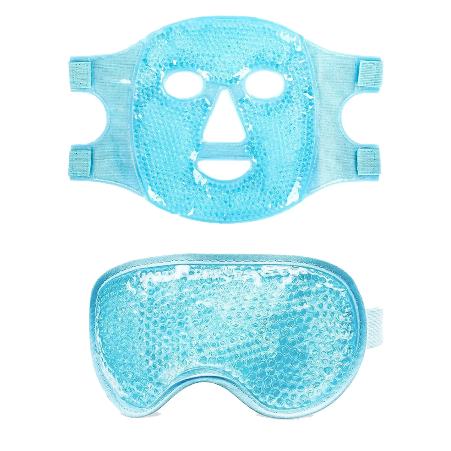 Masque rafraîchissant en gel pour le visage et les yeux avec pack de glace, compatible chaud/froid, masque de sommeil spa en peluche pour raffermir la peau et réduire les poches 15