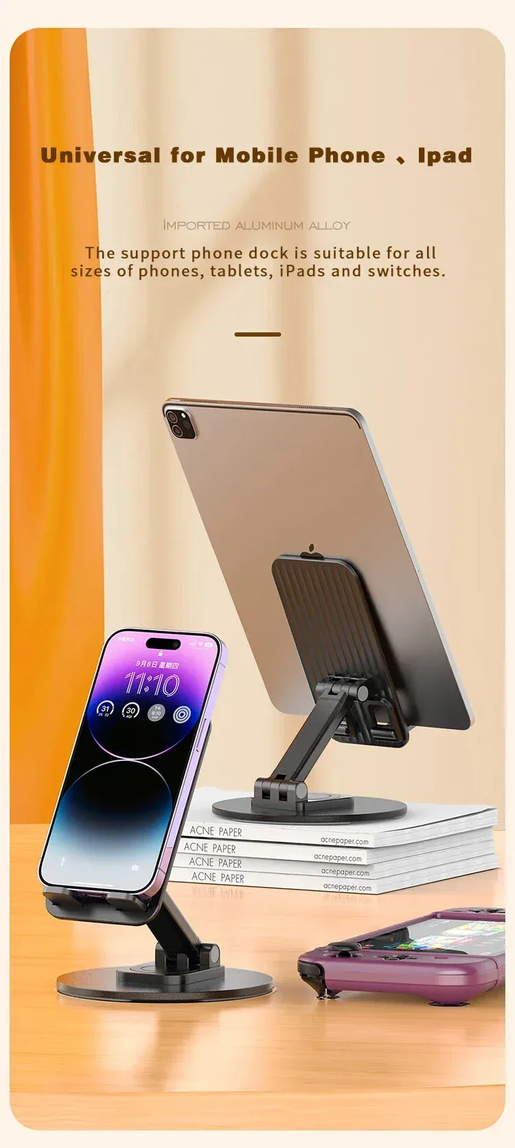 Support de téléphone en environnement de travail