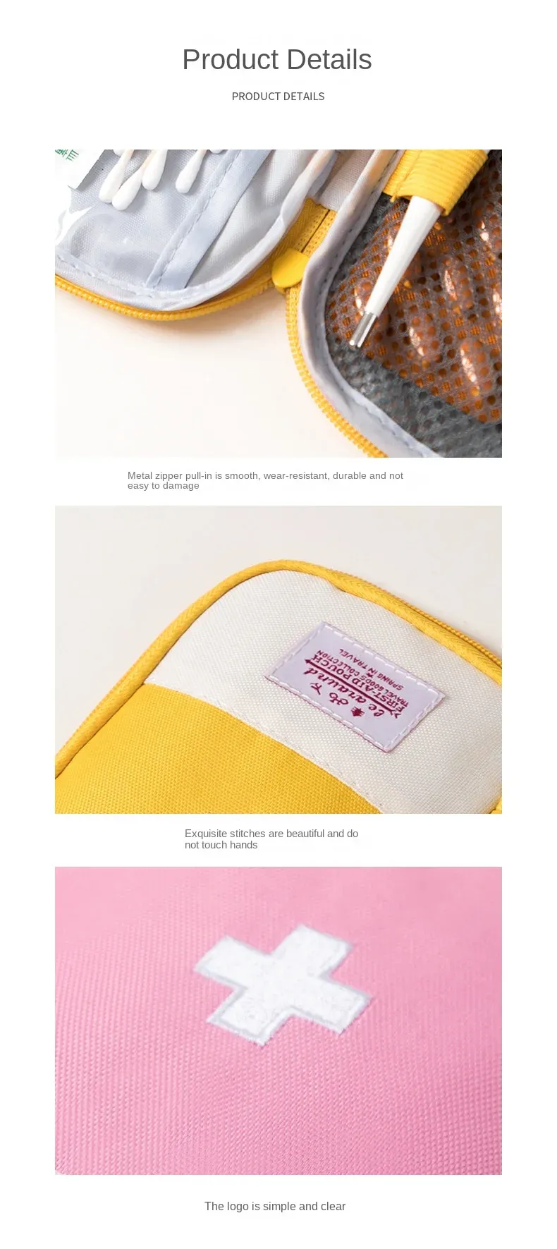 Sac de rangement médical portable, vue détaillée
