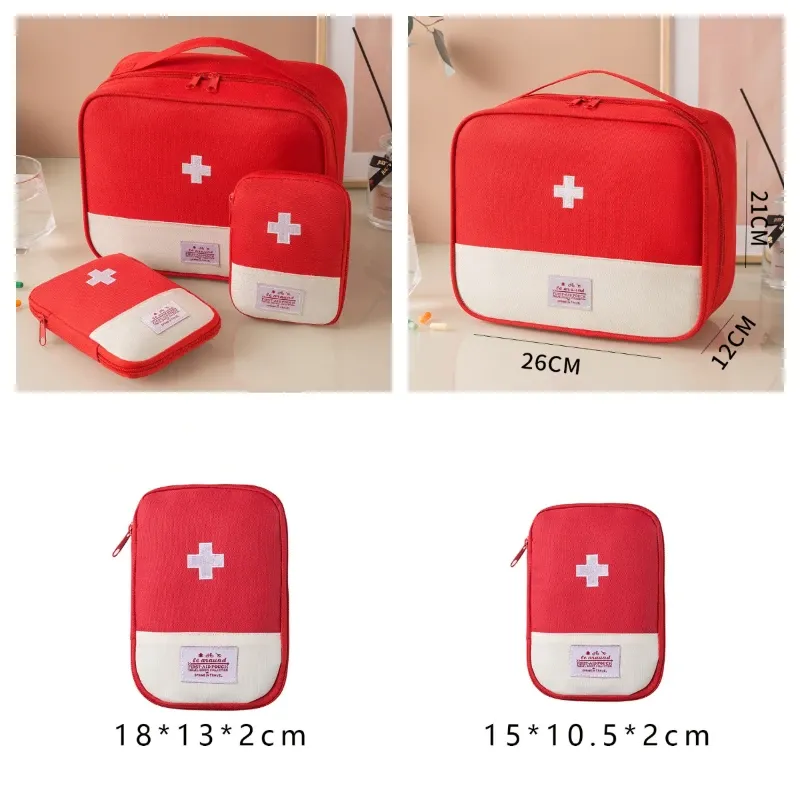 Ensemble de 3 sacs de rangement médical portables, trousse de premiers secours d'urgence pour le camping et le plein air 7