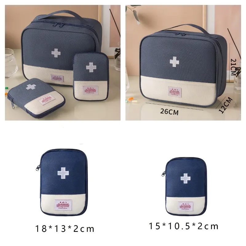 Ensemble de 3 sacs de rangement médical portables, trousse de premiers secours d'urgence pour le camping et le plein air 10
