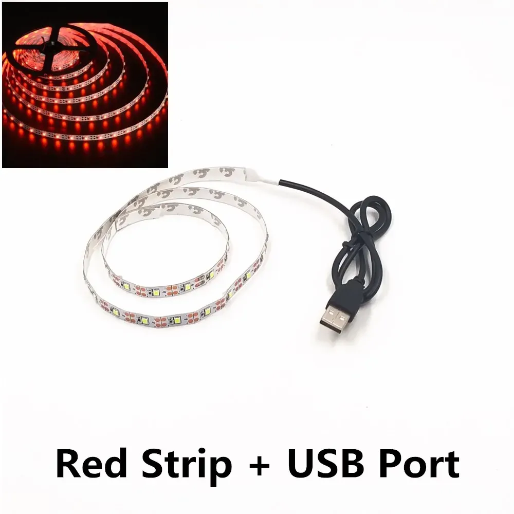 Bande LED USB 5 m 5 V SMD 3528 étanche pour plafond et armoire, disponible en blanc froid, jaune, rose, vert, bleu et rouge 9