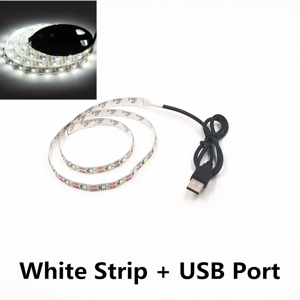 Bande LED USB 5 m 5 V SMD 3528 étanche pour plafond et armoire, disponible en blanc froid, jaune, rose, vert, bleu et rouge 11