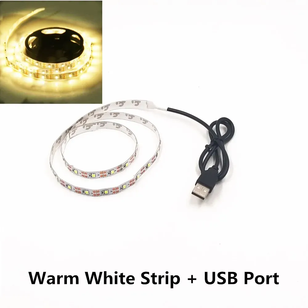 Bande LED USB 5 m 5 V SMD 3528 étanche pour plafond et armoire, disponible en blanc froid, jaune, rose, vert, bleu et rouge 15