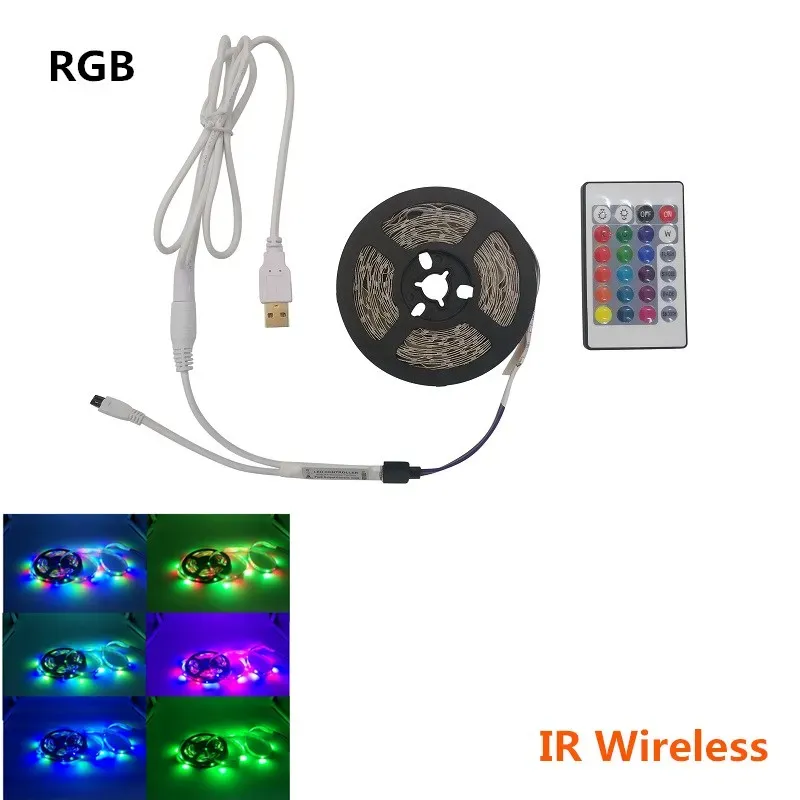 Bande LED USB 5 m 5 V SMD 3528 étanche pour plafond et armoire, disponible en blanc froid, jaune, rose, vert, bleu et rouge 8