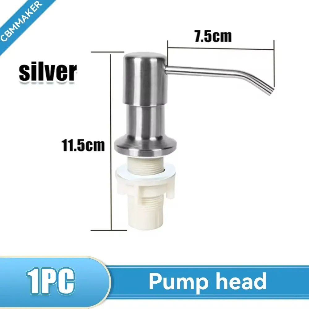 Distributeur de savon liquide en acier inoxydable de 500 ml pour évier de cuisine, à pompe et à montage sur évier 13