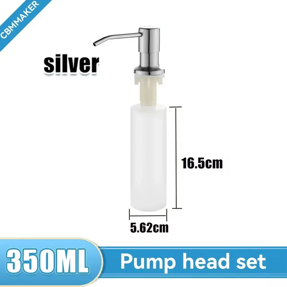 Distributeur de savon liquide en acier inoxydable de 500 ml pour évier de cuisine, à pompe et à montage sur évier 15
