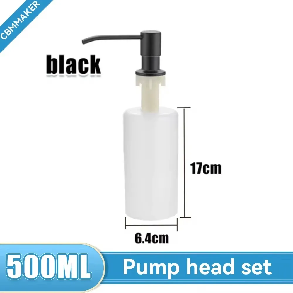 Distributeur de savon liquide en acier inoxydable de 500 ml pour évier de cuisine, à pompe et à montage sur évier 18