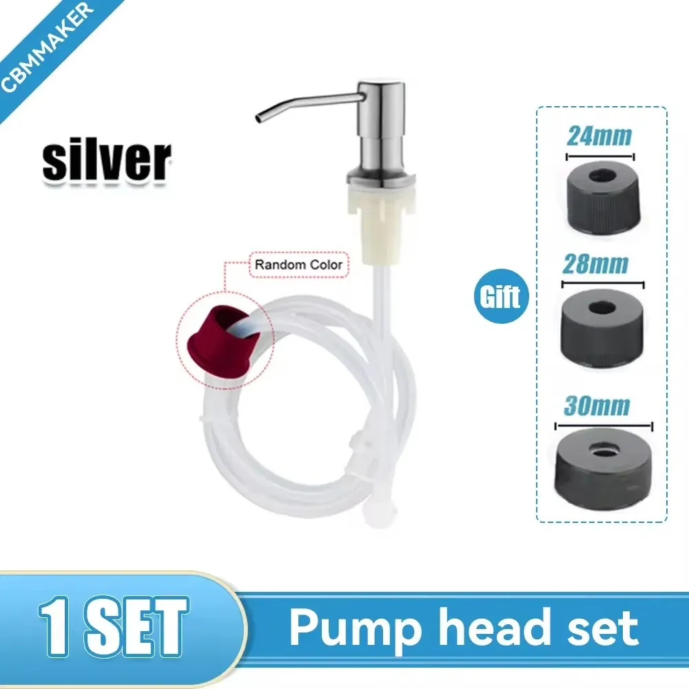 Distributeur de savon liquide en acier inoxydable de 500 ml pour évier de cuisine, à pompe et à montage sur évier 19