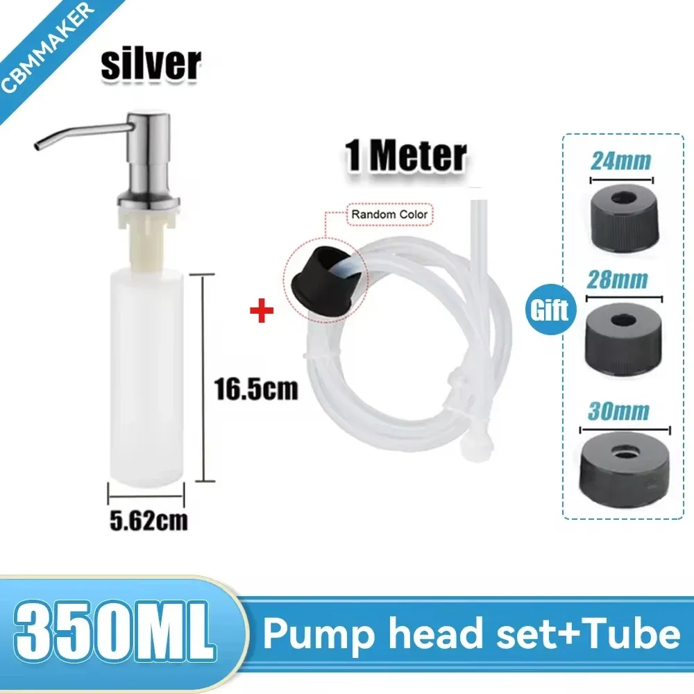 Distributeur de savon liquide en acier inoxydable de 500 ml pour évier de cuisine, à pompe et à montage sur évier 8